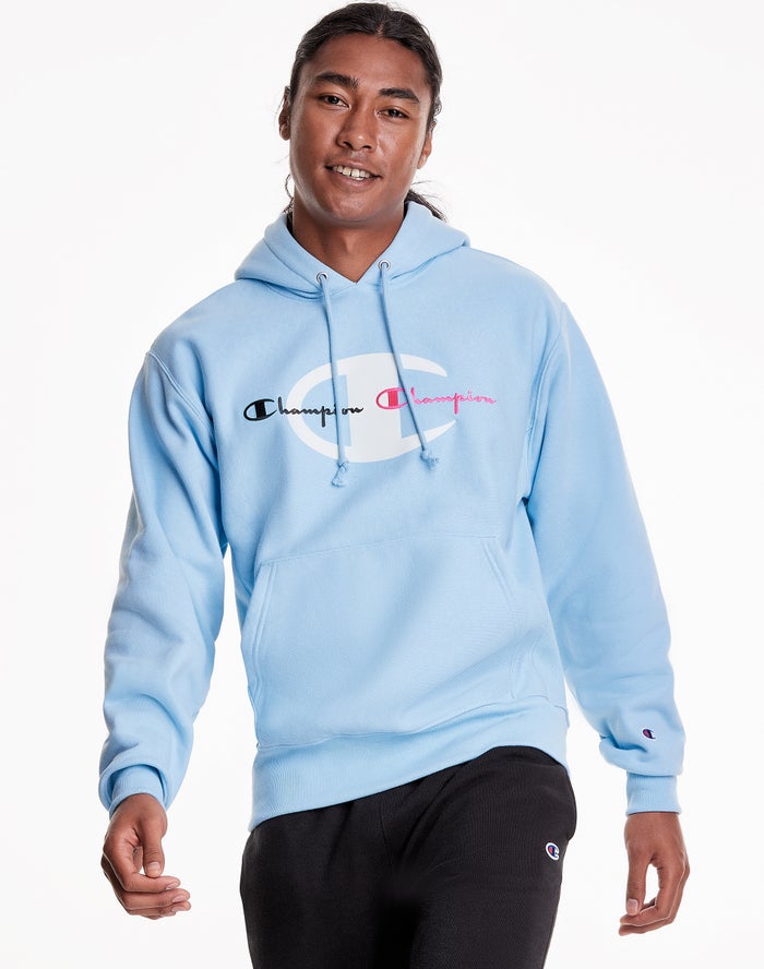 Champion Hoodie Heren - Blauw - Reverse Weave® ( 146298-TID )